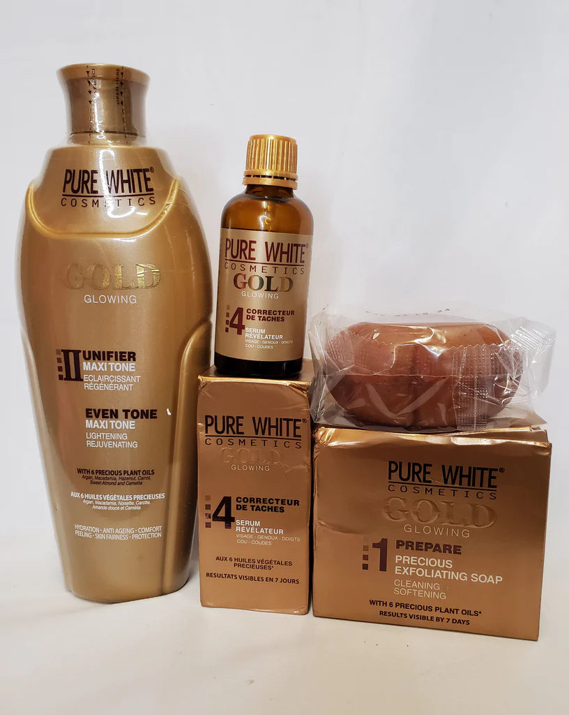 Pure White Gold Glowing Lotion 400ml + Serum + Soap