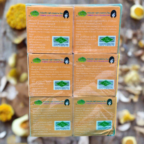 Jam Turmeric Gluta Collagen Soap 65g (Pack of 12) Jam Turmeric Gluta Collagen Soap 65g (Pack of 12)