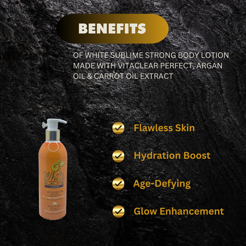 White Sublime Strong Body Lotion made with VITACLEAR PERFECT, Argan oil & Carrot oil Extract 500 ml