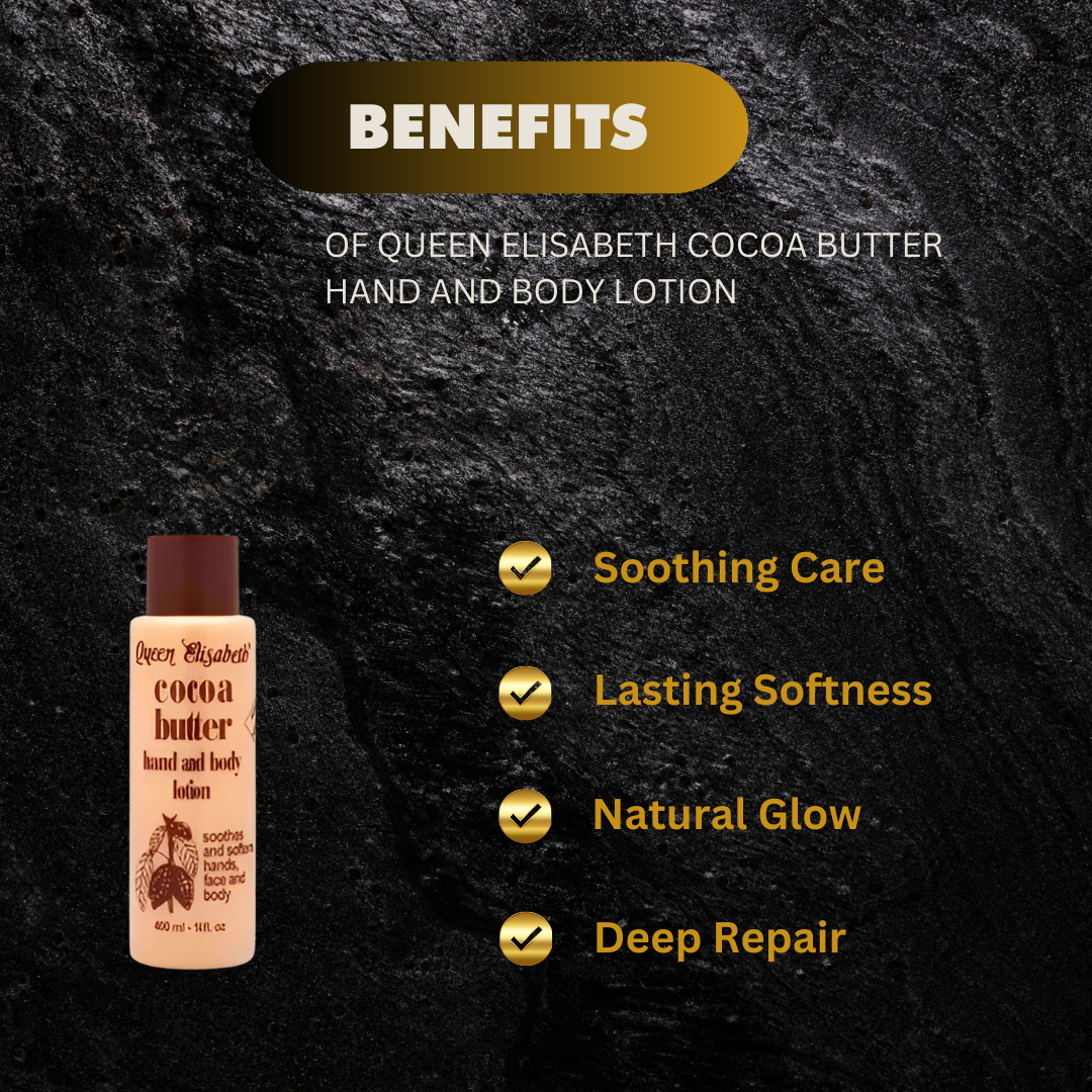 Queen Elisabeth Cocoa Butter Hand and Body Lotion 14 oz