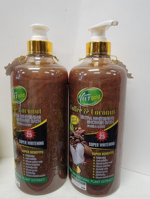 Veetgold coffee & coconut extra whitening shower bath face & body 1000ml