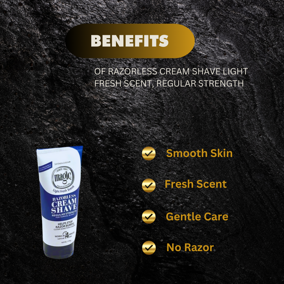 Razorless Cream Shave Light Fresh Scent, Regular Strength 6.0 oz