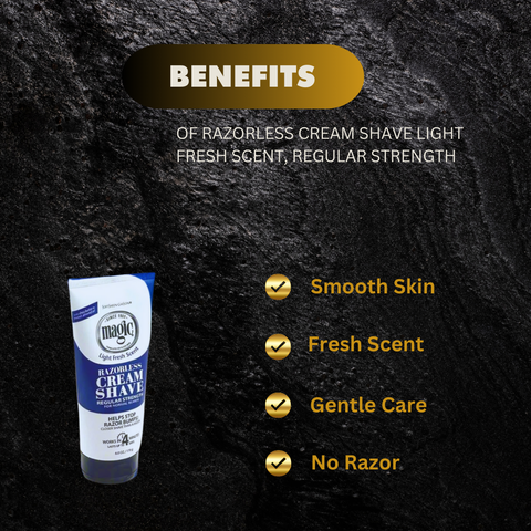 Razorless Cream Shave Light Fresh Scent, Regular Strength 6.0 oz