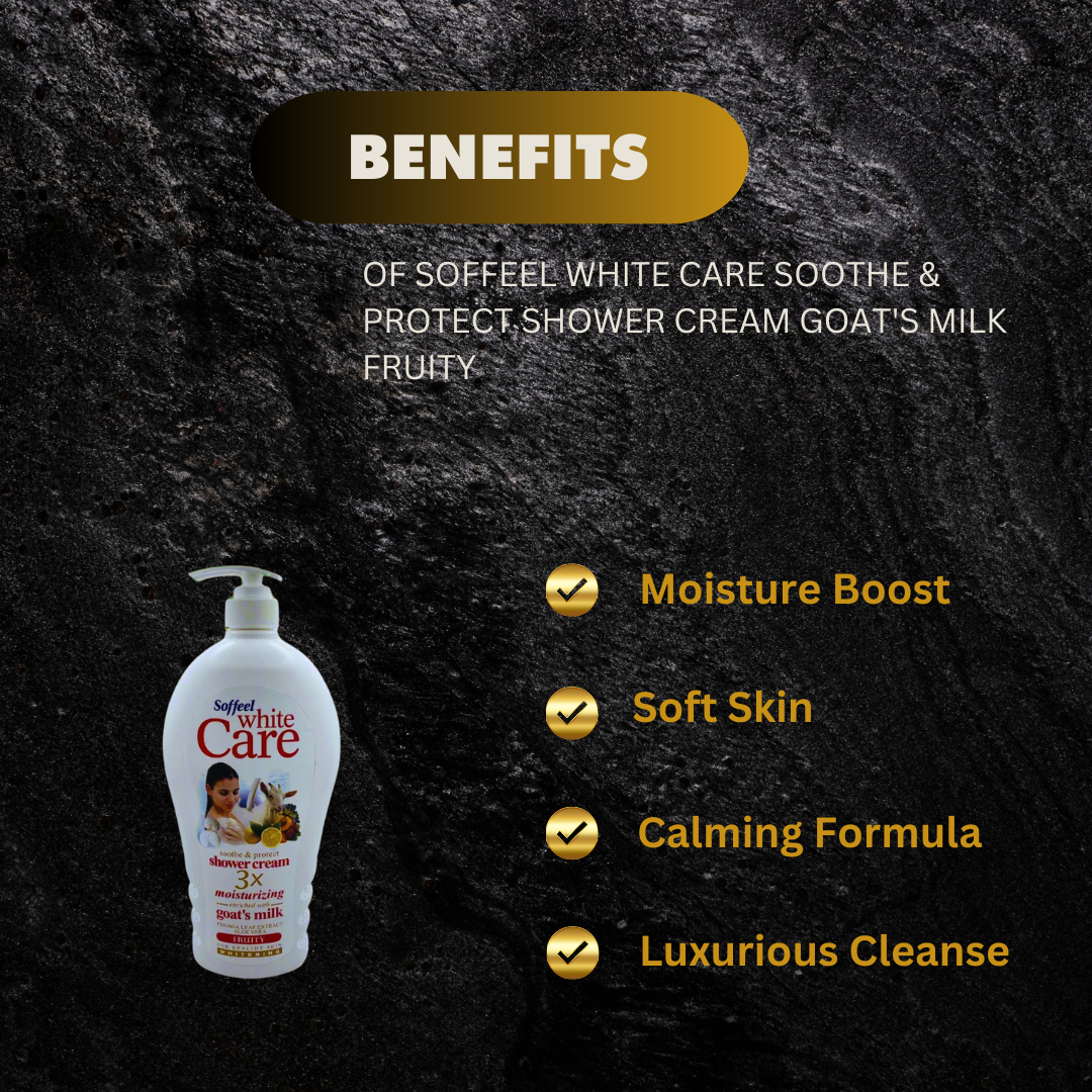 Soffeel white care soothe & protect shower cream goat's milk fruity 1200ml
