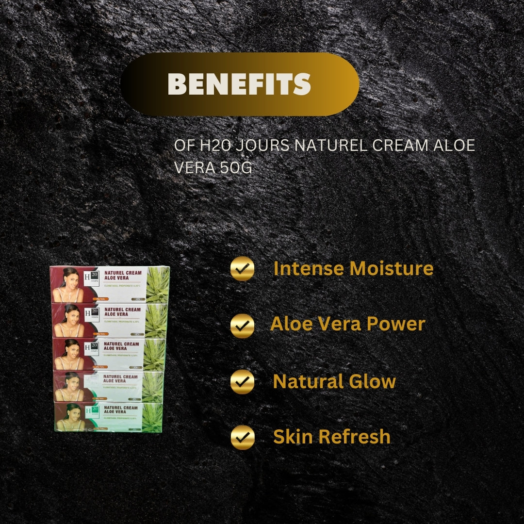 H20 Jours Naturel Cream Aloe Vera 50g pack of 10