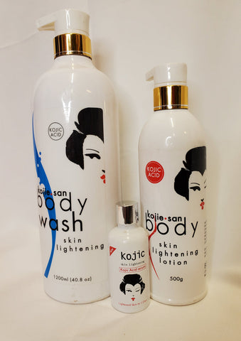 Kojie.san Body Skin Lightening Lotion + Body Wash + Serum 3 pic Set