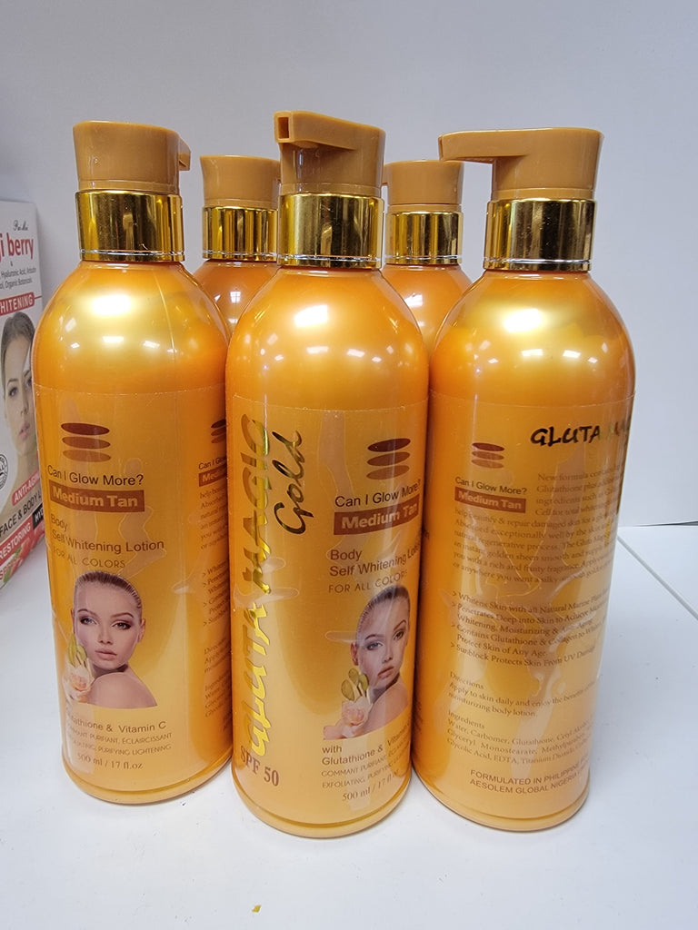 Gluta magic gold spf 50 skin glowing whitening body lotion 500ml