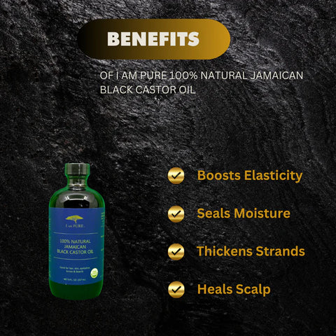 I Am Pure 100% Natural Jamaican Black Castor Oil 8oz