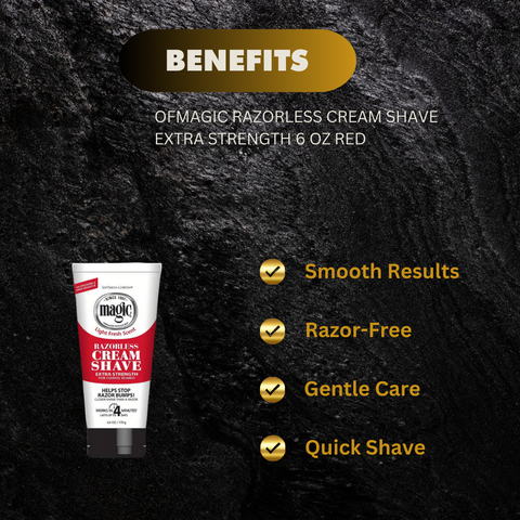Magic Razorless Cream Shave Extra Strength 6 oz Red