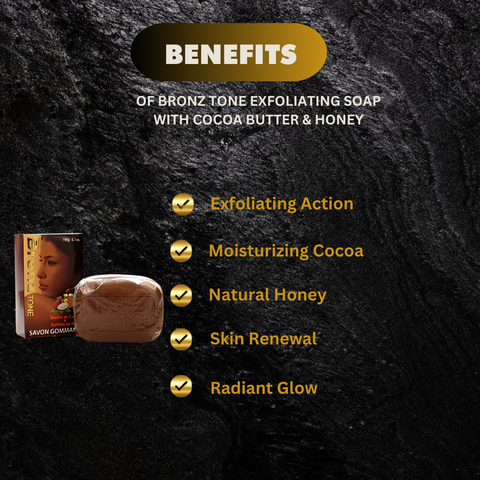 Bronz Tone Exfoliating Soap with Cocoa Butter & Honey 6.7 oz