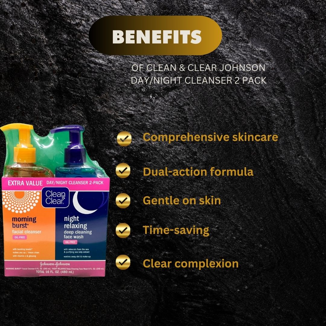 Clean & Clear Johnson Day/Night Cleanser 2 Pack 480ml