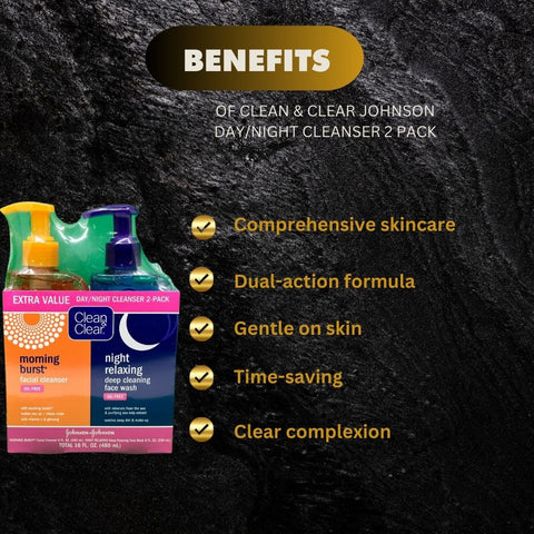 Clean & Clear Johnson Day/Night Cleanser 2 Pack 480ml