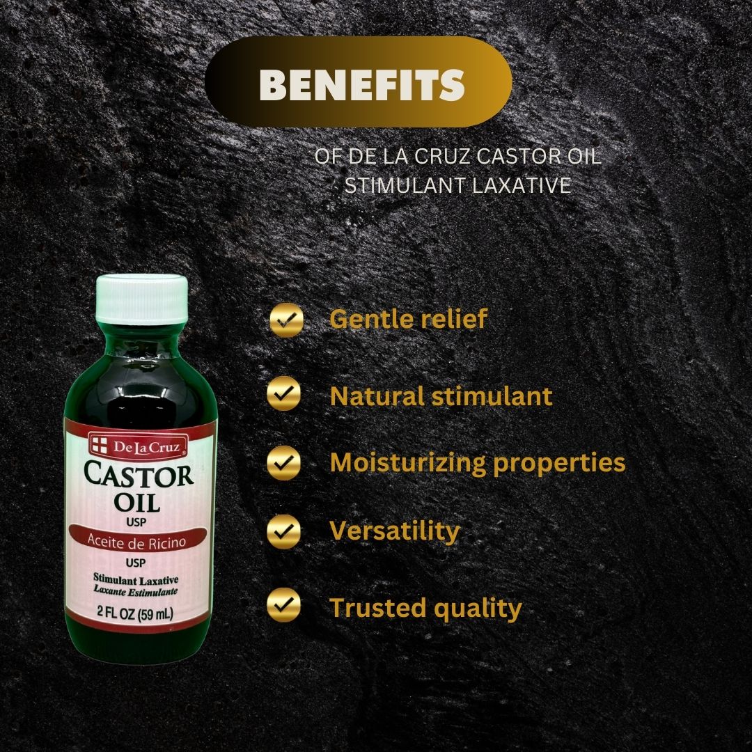 De La Cruz Castor Oil Stimulant Laxative 59ml / 2 fl.oz
