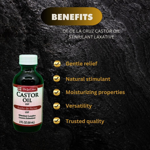 De La Cruz Castor Oil Stimulant Laxative 59ml / 2 fl.oz