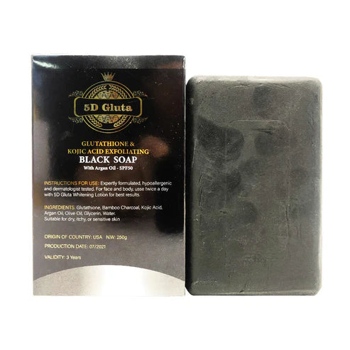 5D Gluta Exfoliating Black Soap