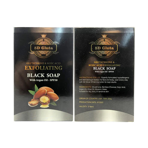 5D Gluta Exfoliating Black Soap