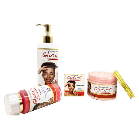 Gluta-C Organic Powerful Anti-Freckle Whitening Concentrated Glutathione Skin Care Pink Set