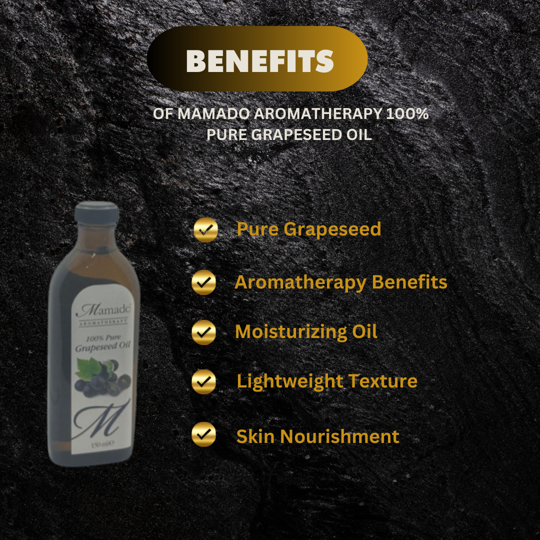 Mamado Aromatherapy 100% Pure Grapeseed Oil 150ml