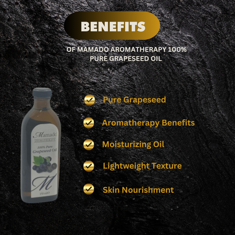 Mamado Aromatherapy 100% Pure Grapeseed Oil 150ml