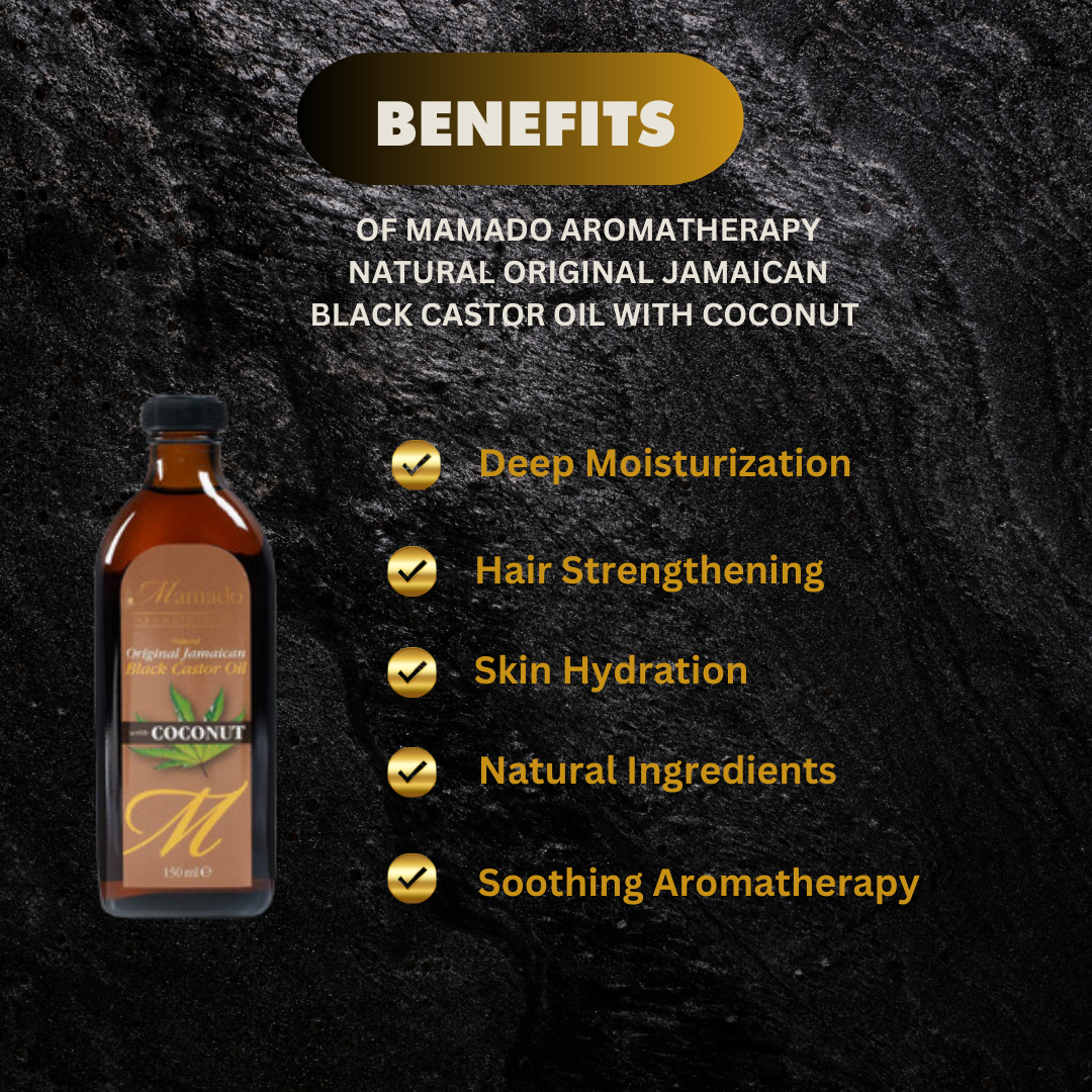 Mamado Aromatherapy Natural Original Jamaican Black Castor Oil With Coconut 150ml