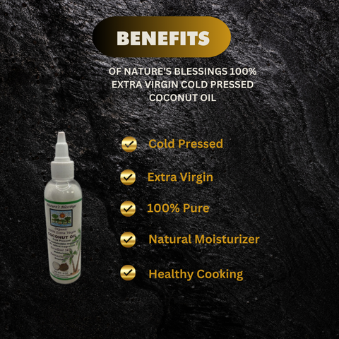 Nature's Blessings 100% Extra Virgin Cold Pressed Coconut Oil 4 Oz