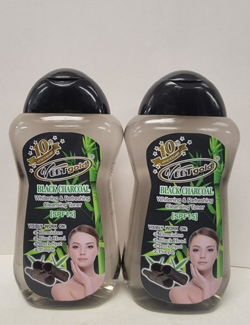 Veetgold black charcoal whitening & refreshing cleaning toner spf15