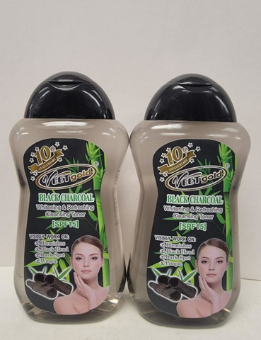 Veetgold black charcoal whitening & refreshing cleaning toner spf15